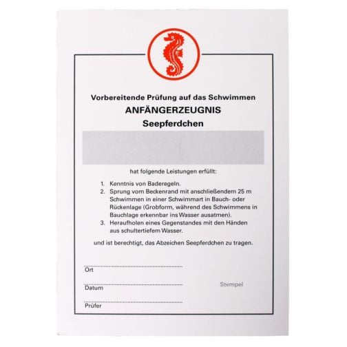 Certificate for Early Swimmer (Seahorse)