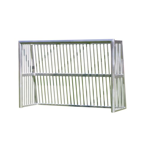 Aluminum soccer goal 3 x 2 m, noise-reduced with sand filling.