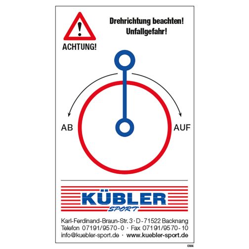 Pay attention to the direction of rotation sticker