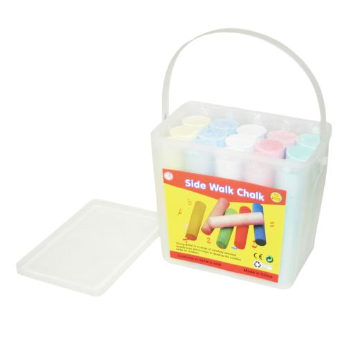 Sidewalk Chalk, 15-Piece Set in Carry Bucket