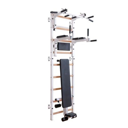 BenchK® Wall Bars 733 with Pull-Up Bar, Dip Bars & Training Bench