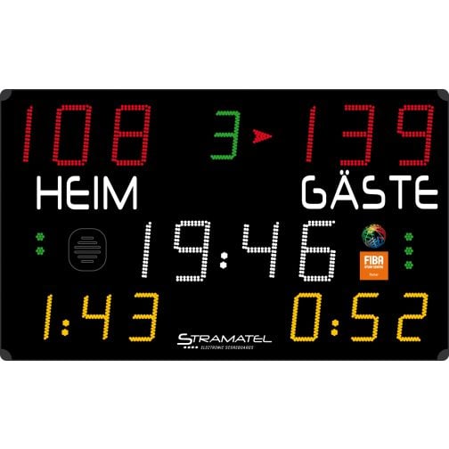 Stramatel® Multisport Pro Indoor Scoreboard, one module