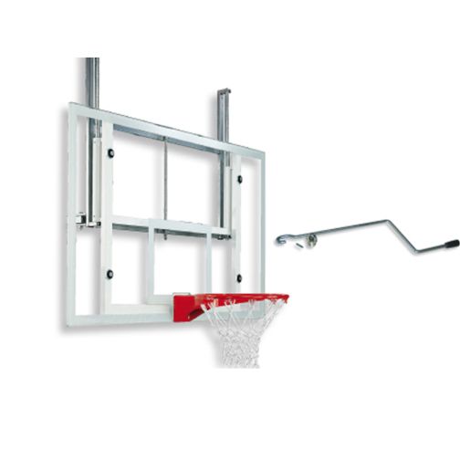 Height adjustment for basketball wall/ceiling mount
