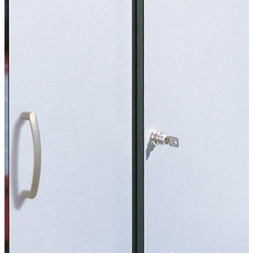Turn and push cylinder lock for sliding door cabinets