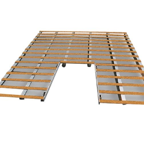 Lattice frame for pole vault cushions, made of wood & aluminum