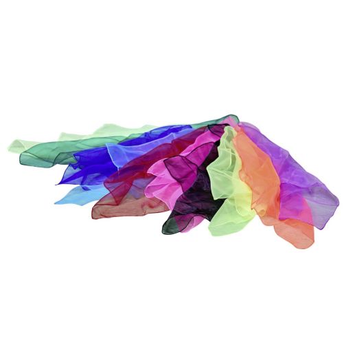 tanga sports® 10-piece Set of Chiffon Juggling Scarves, 65 x 65 cm