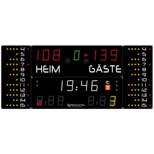 Stramatel® Multisport Super Pro Indoor Scoreboard, four modules