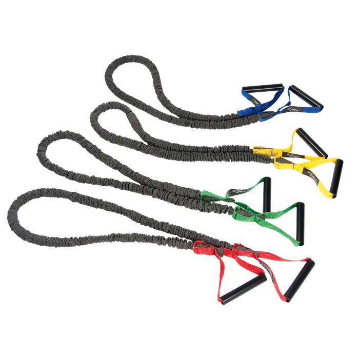 5X ELASTICI TUBOLARI CON MANIGLIE 140 CM A RESISTENZA MEDIA Ideale Per Tonificare, Per Riabilitazione O Stretching - Foto 8