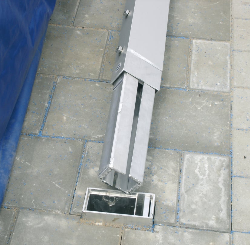 Special ground sleeve for pole vault stands.