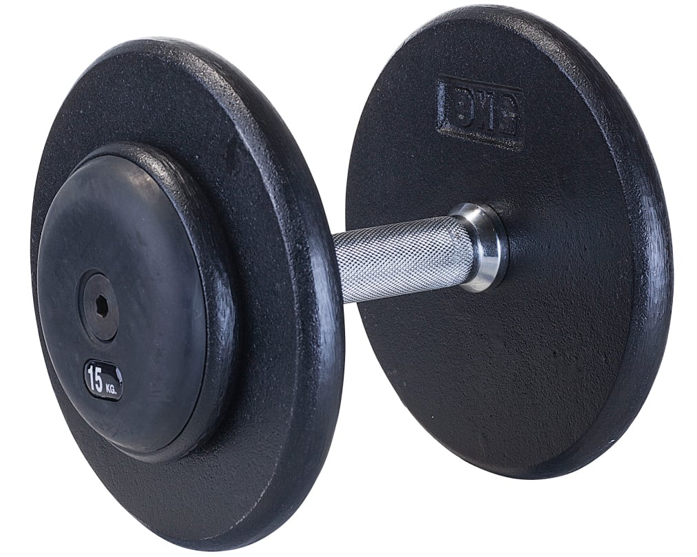 Compact dumbbell made of cast iron