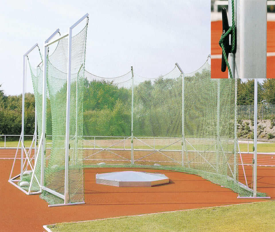 Discus and hammer throw safety net freestanding 5 by 5.5 m