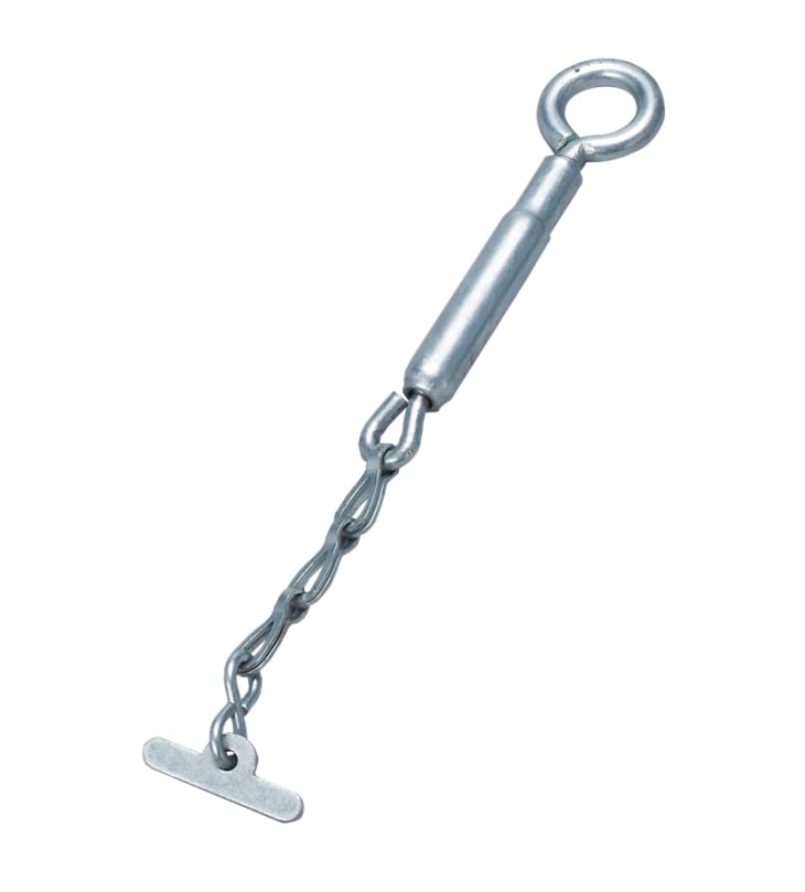 Tensioning screw for tennis net regulation tape