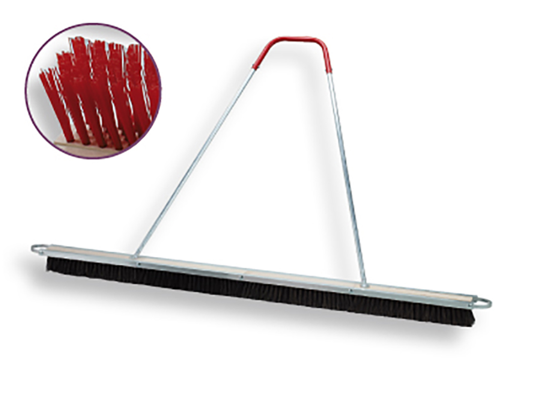 Broom with plastic bristles