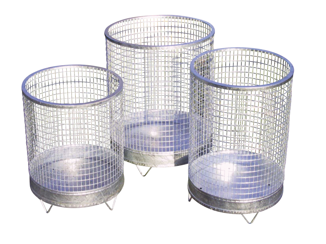 Mesh Waste Bin with Metal Bottom