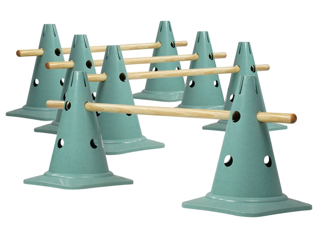 Bio-Kegelhurdles 4-piece set NATURAL made from renewable resources
