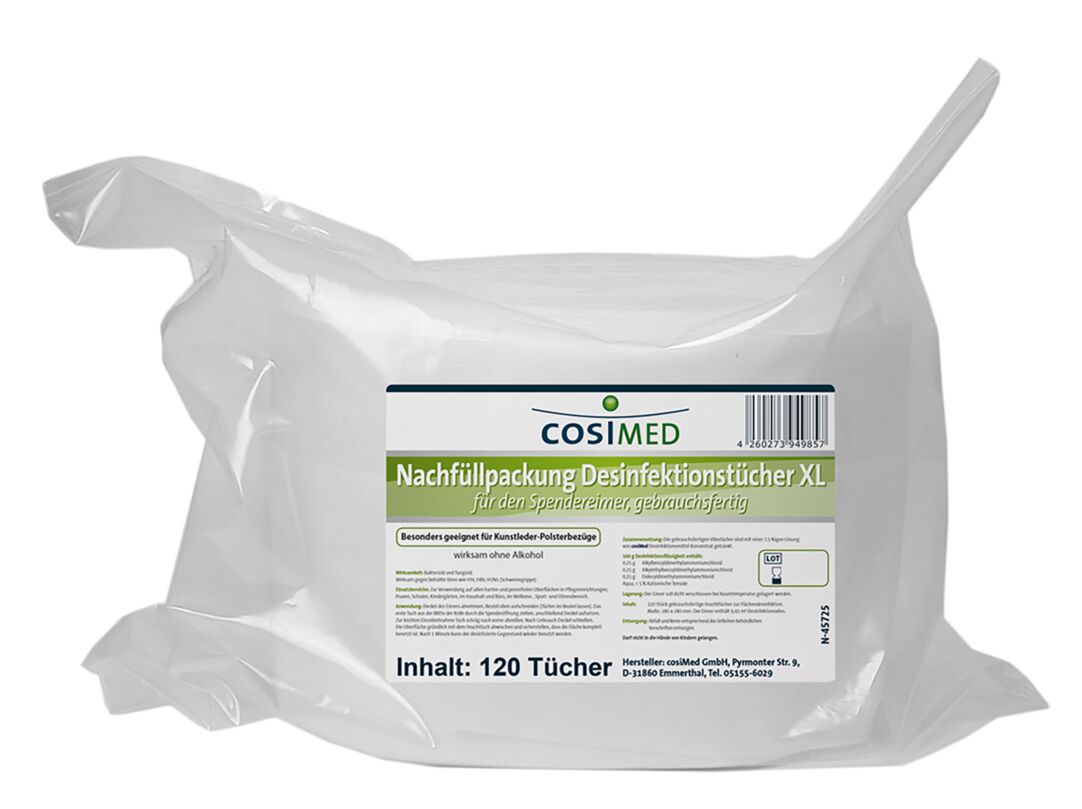 cosiMed® Disinfection Wipes Refill Pack for Dispenser Bucket, 120 Pieces