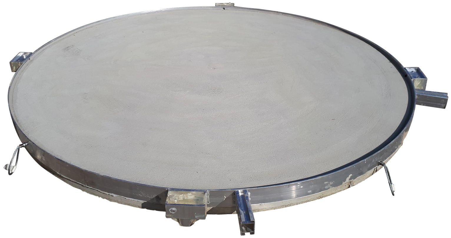 Shot put ring with concrete plate