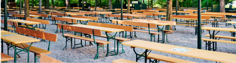 Beer tent set with backrest